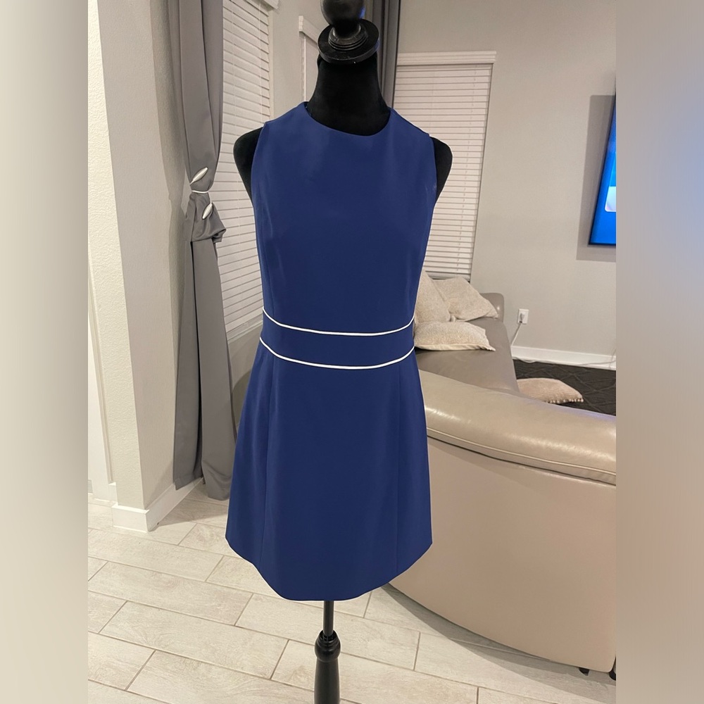 Alice and Olivia classics Coley career sheet Blue Mini sleeveless Dress US 6 - Picture 2 of 8